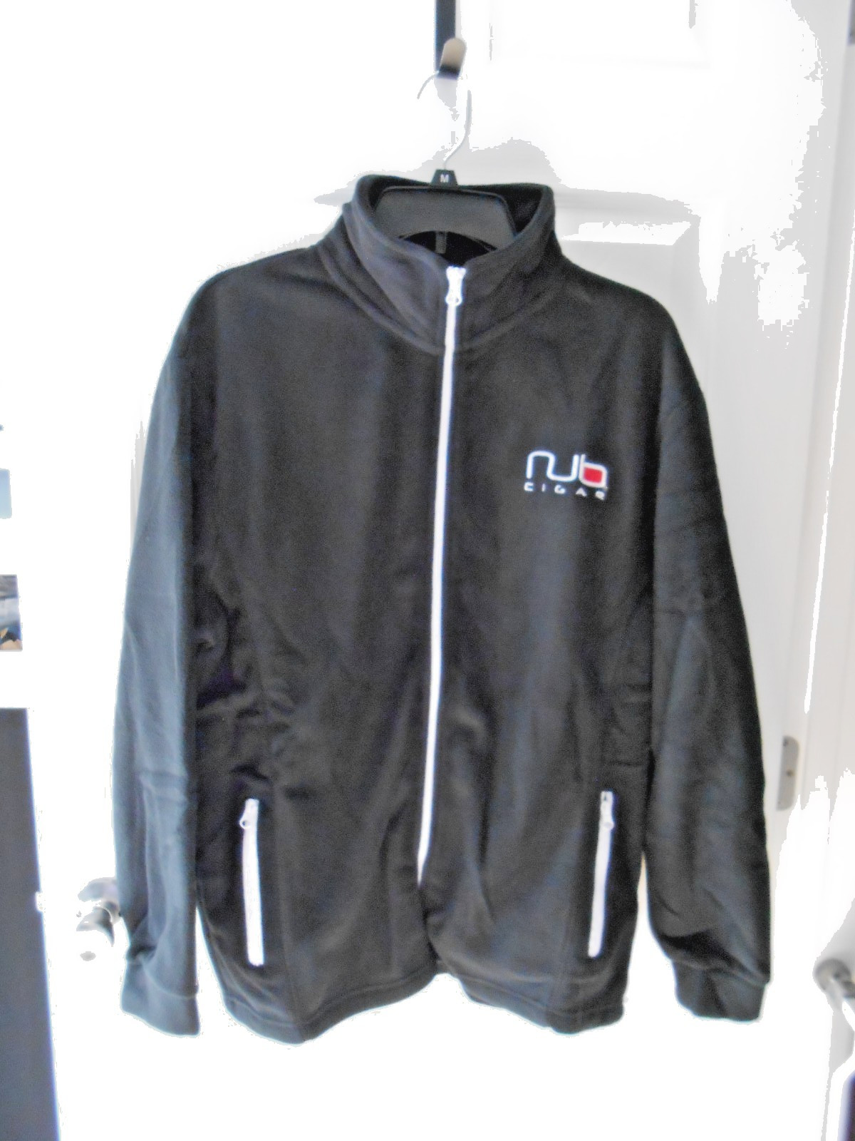 Black Fleece Nub Cigar Jacket w/2 Zippered Pockets/Zippered Front \