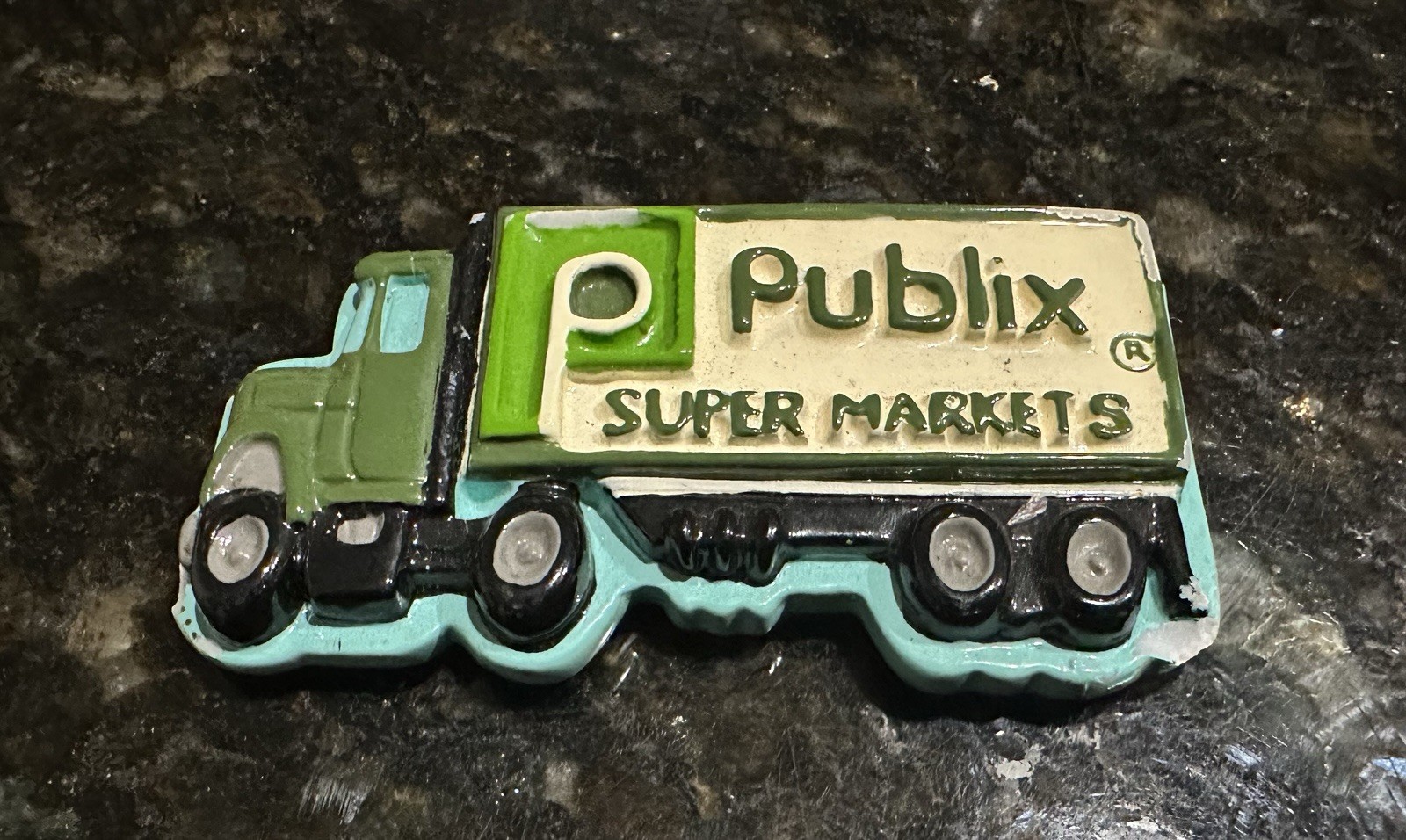 Publix Semi Tractor Trailer Ceramic Resin Magnet Super Rare