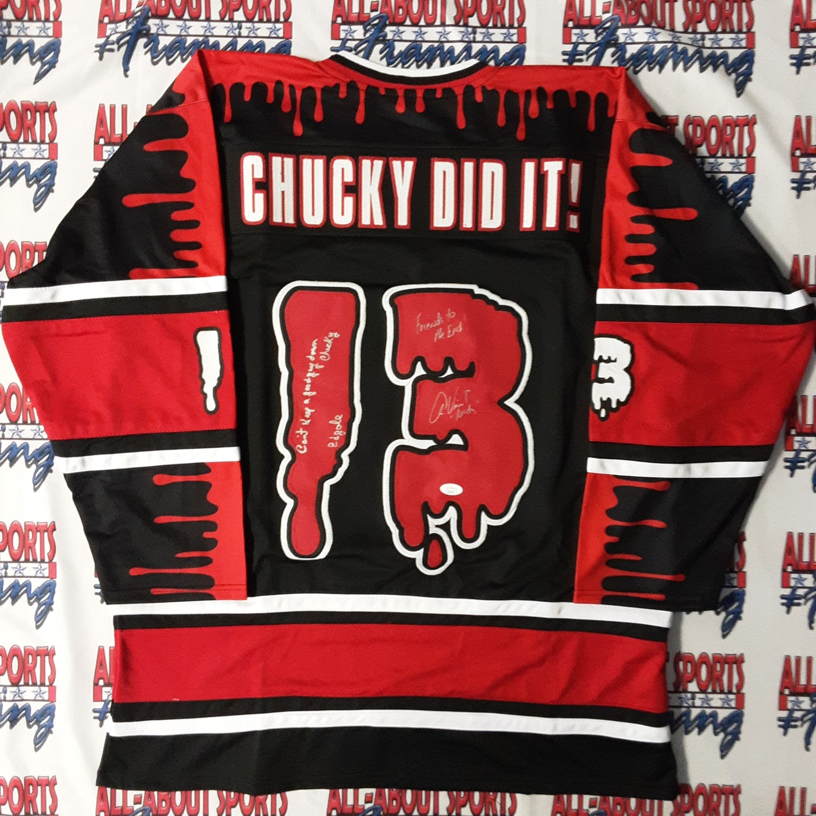 Alex Vincent and Ed Gale Celebrity Actor Authentic Signed Pro Style Jersey Autog