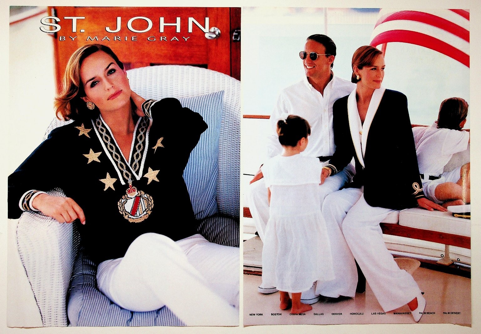 St. John by Marie Gray Vintage Print Ad Luxury Fashion Yacht Resort Wear