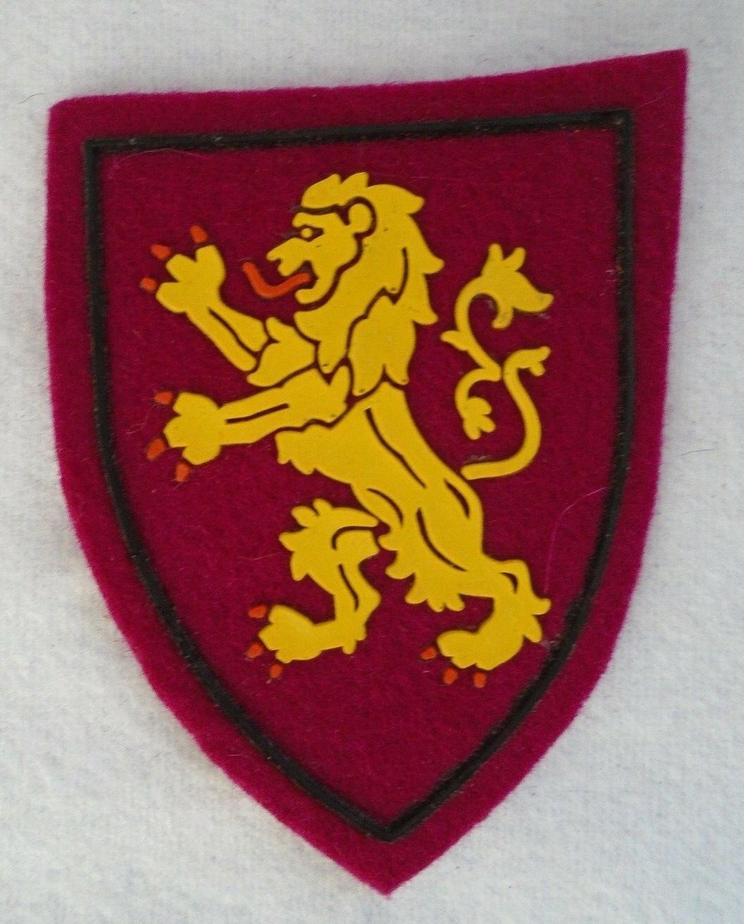 Vintage Heraldic Lion Maroon Felt Patch Vintage Heraldic Lion Maroon Felt Patch