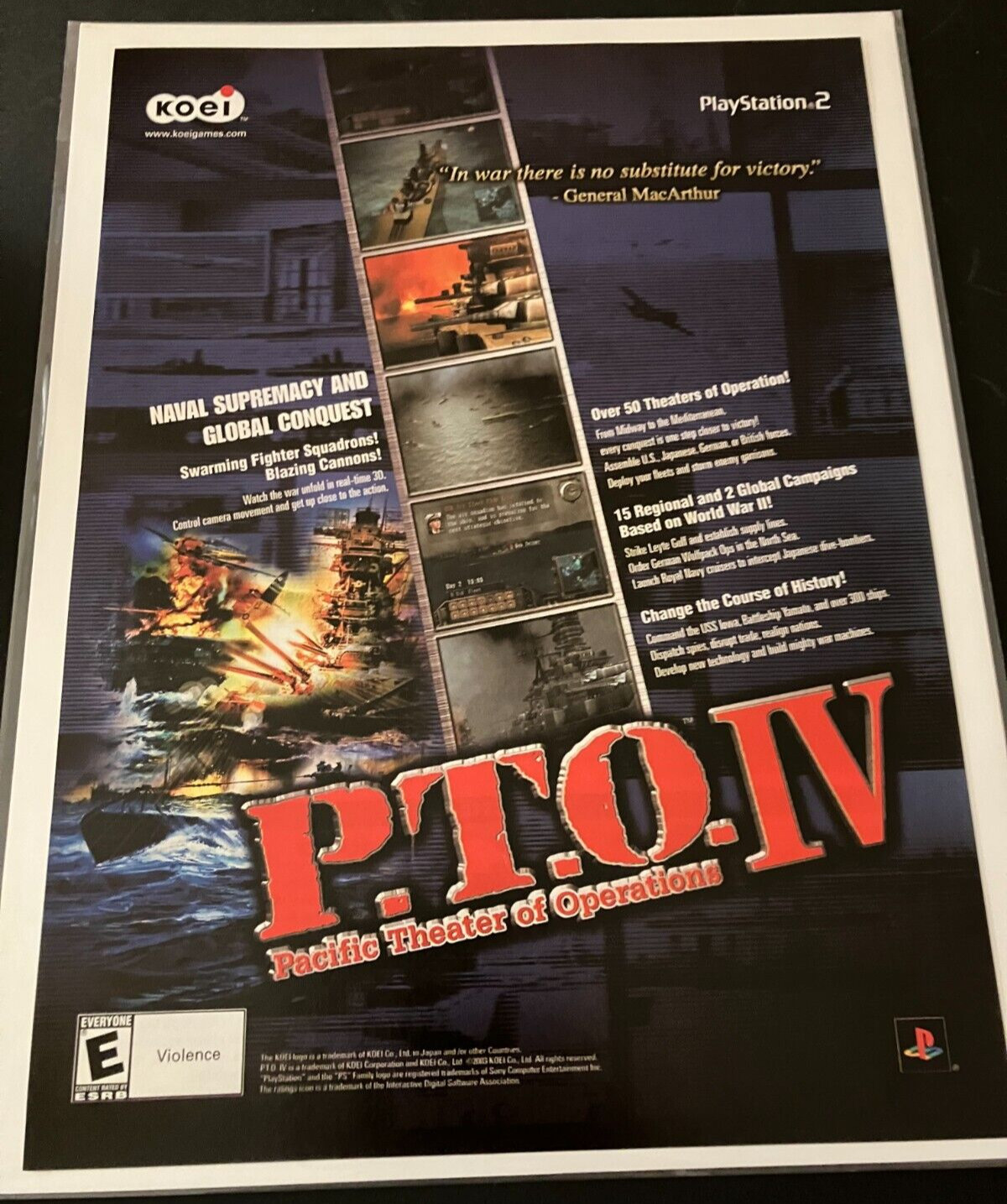 P.T.O. IV - Vintage WWII Naval Gaming Print Ad / Poster / Wall Art - CLEAN