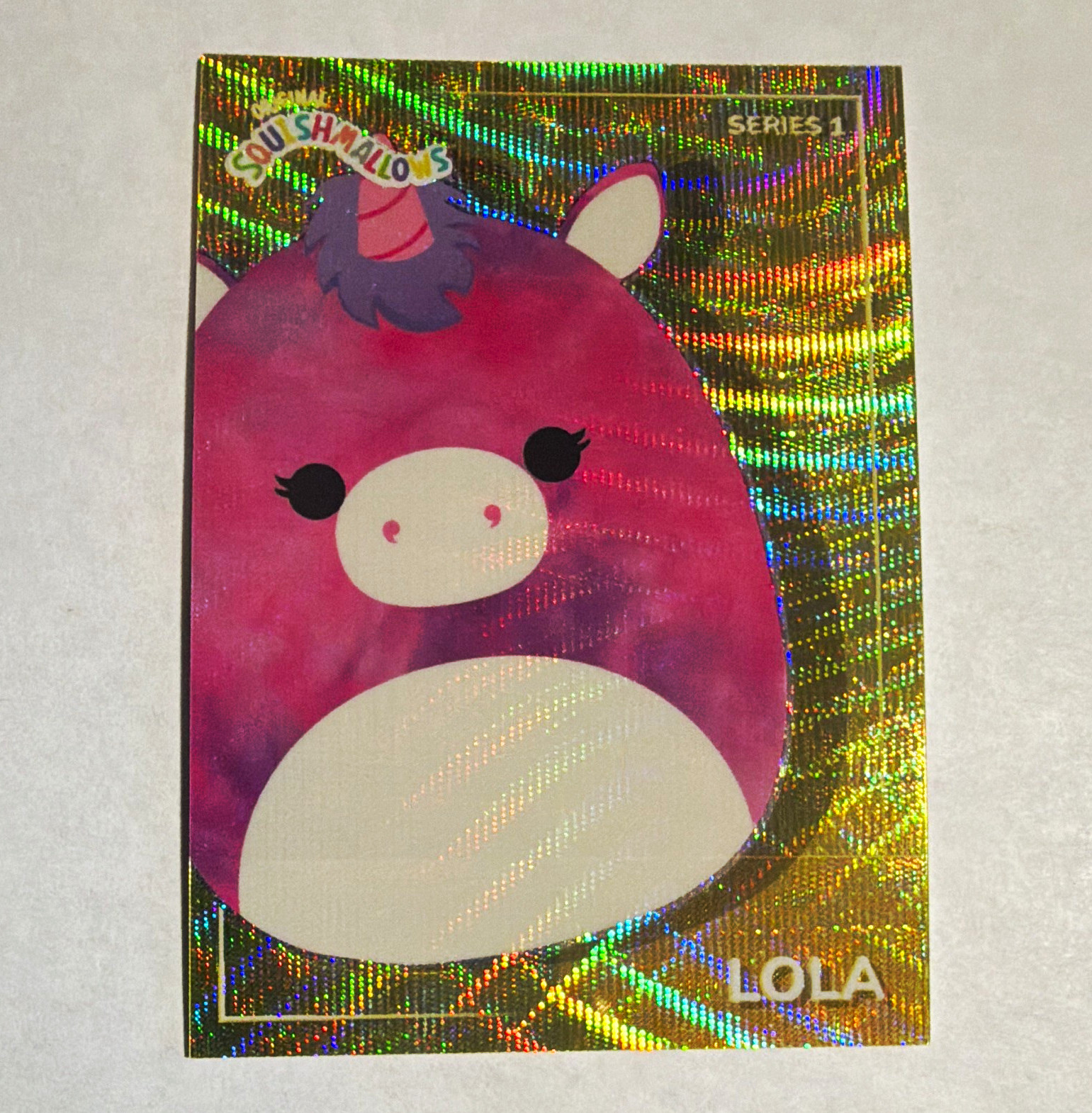 Panini 2024 Squishmallows Series 1 Gold Prizm Lola #54 Serial Numbered 03/10