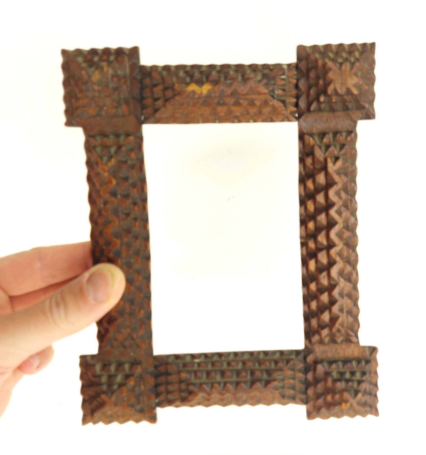 Antique Tramp Art Picture Frame