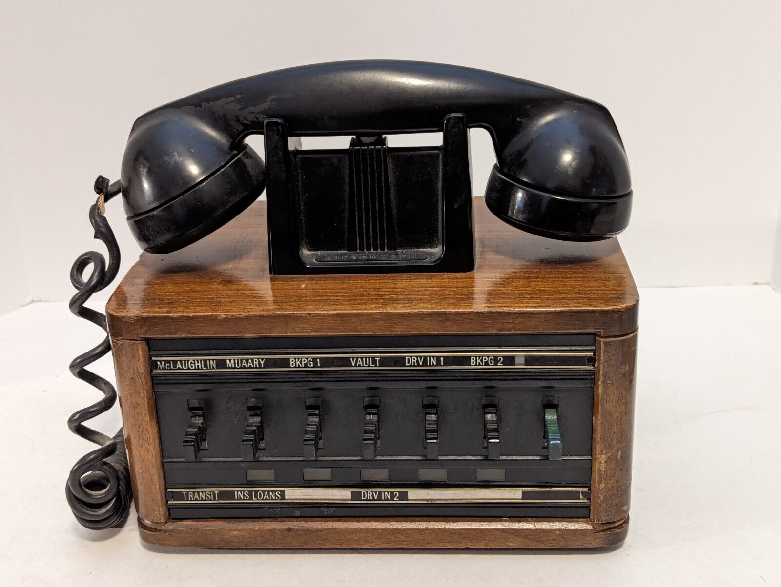 Dictograph Telephone Intercom Substation Vintage 1930/1940, Wood , Bakelite