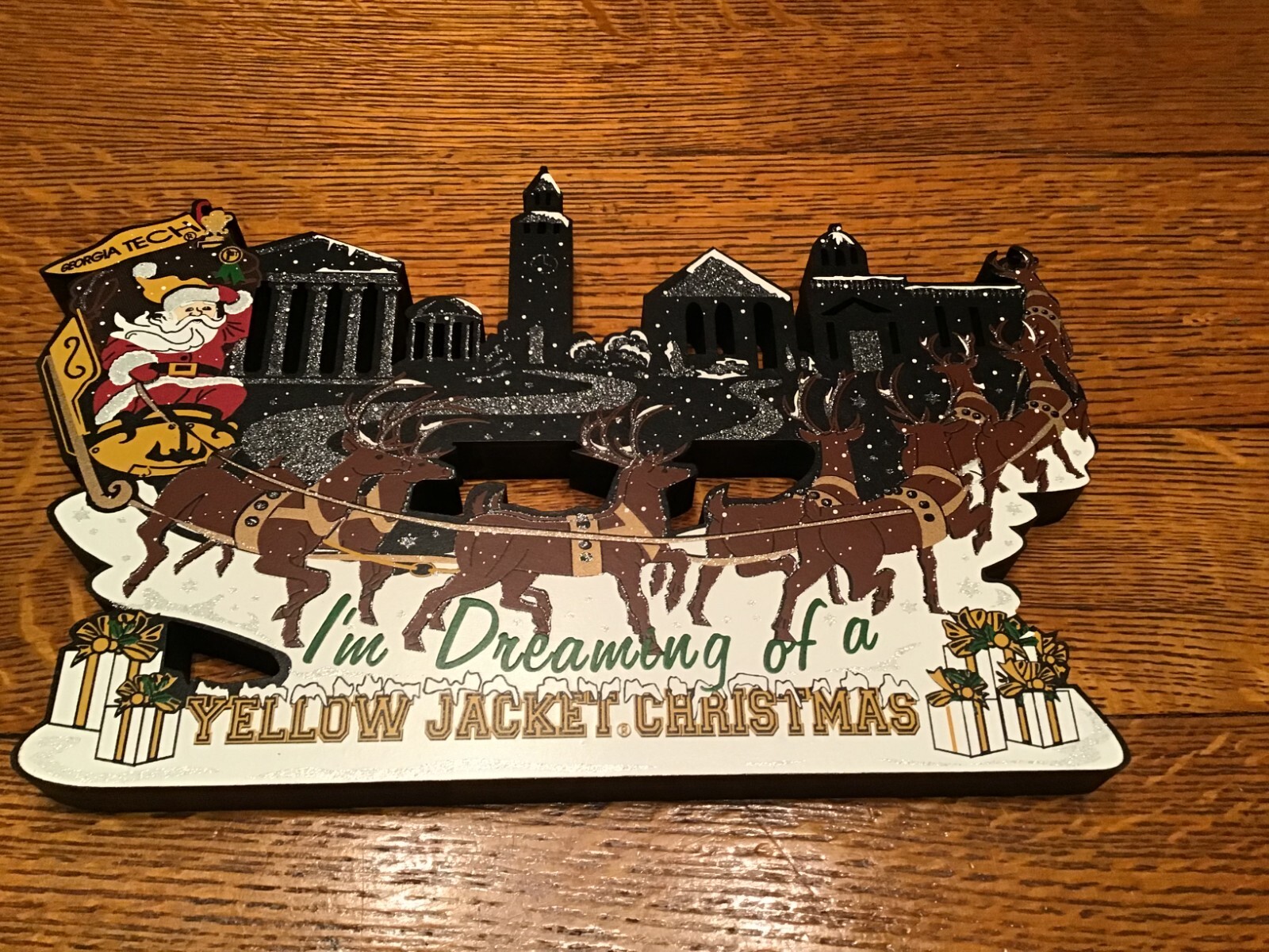 Vintage Shelia's I'm Dreaming of Georgia Tech Yellow Jacket Christmas Plague