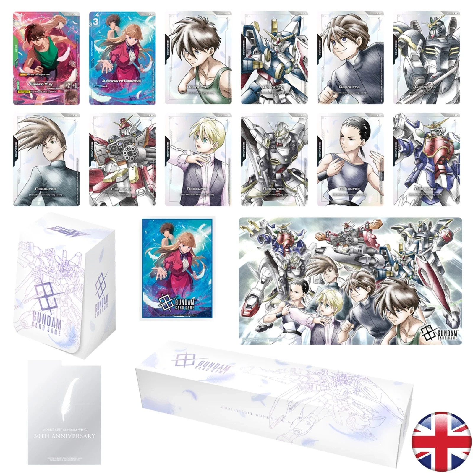 Gundam Card Game PB01 Premium Accessory Set Mobile Suit Gundam Wing ENG 30th