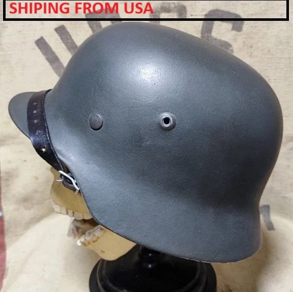 WWII German M40 Original Helmet, Restored Steel Shell, Size 64, WW2  57- 59 cm