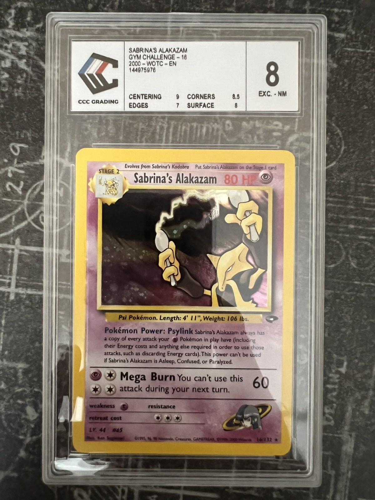 Pokemon TCG - Sabrina’s Alakazam 16/32 holo - Wizard - Gym Hero - CCC 8