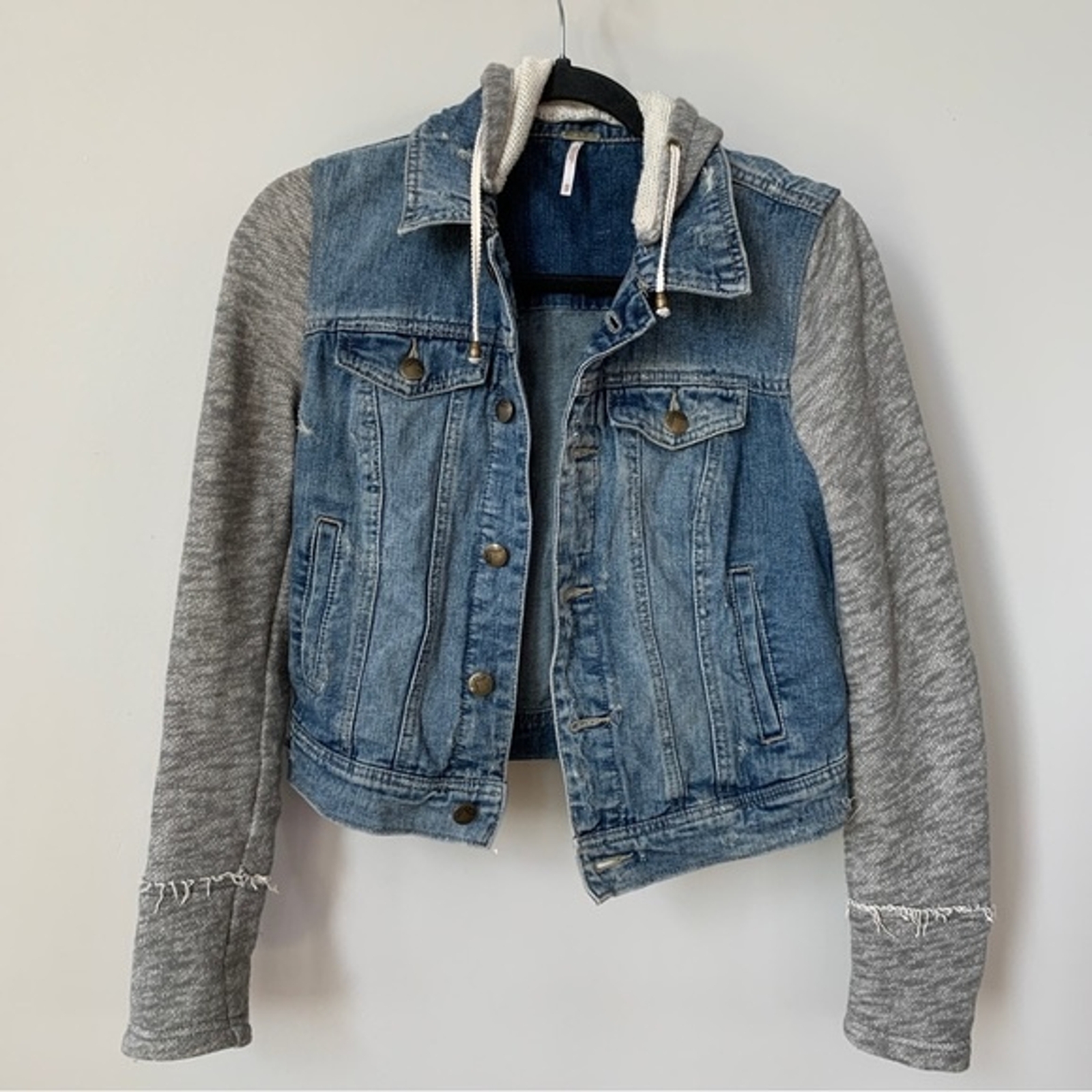 Free People Denim Multimedia Jacket Size XS