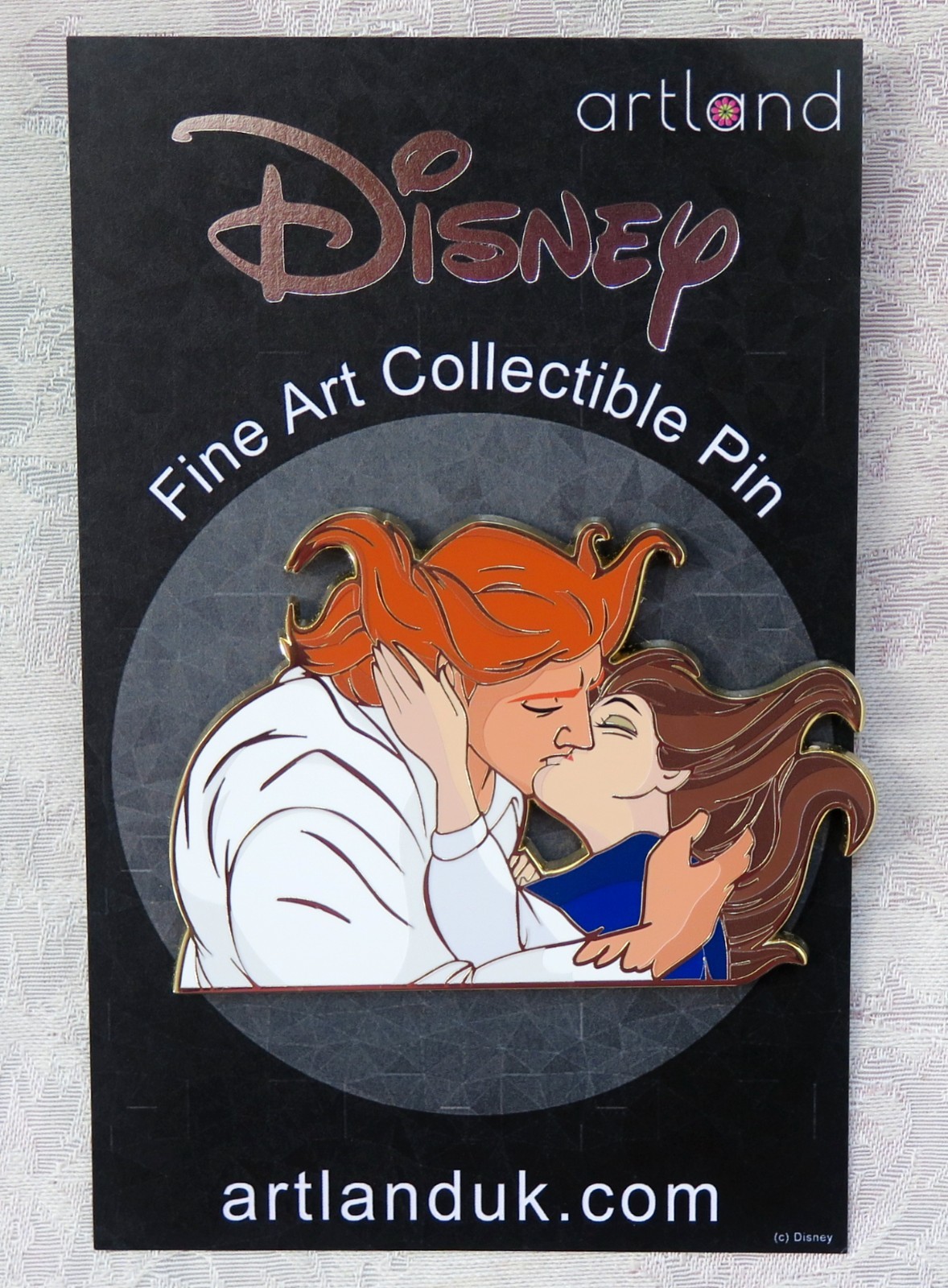 DISNEY ARTLAND BELLE & PRINCE ADAM KISS LE 200 JUMBO PIN BEAUTY & THE BEAST