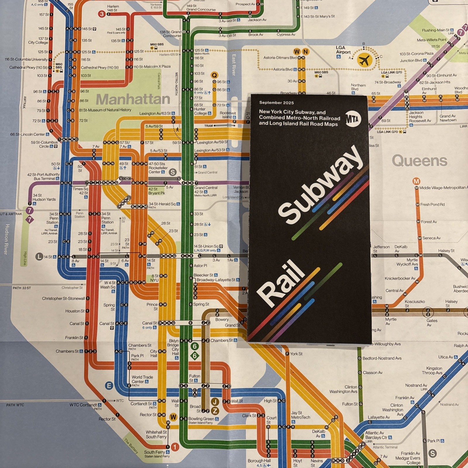 Official NYC MTA Map Subway Transit Souvenir Collectible Poster 2025