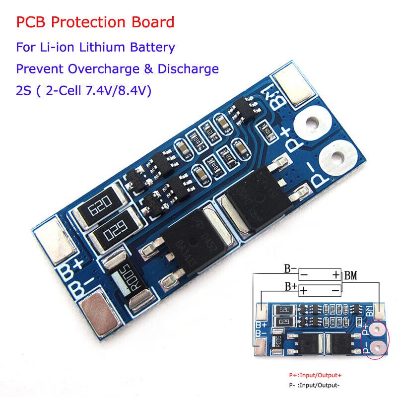 2S 8A 7.4V 8.4V w/Balance Li-ion Lithium 18650 Battery BMS Protection PCB Board 2S 8A 7.4V 8.4V w/Balance Li-ion Lithium 18650 Battery BMS Protection PCB Board