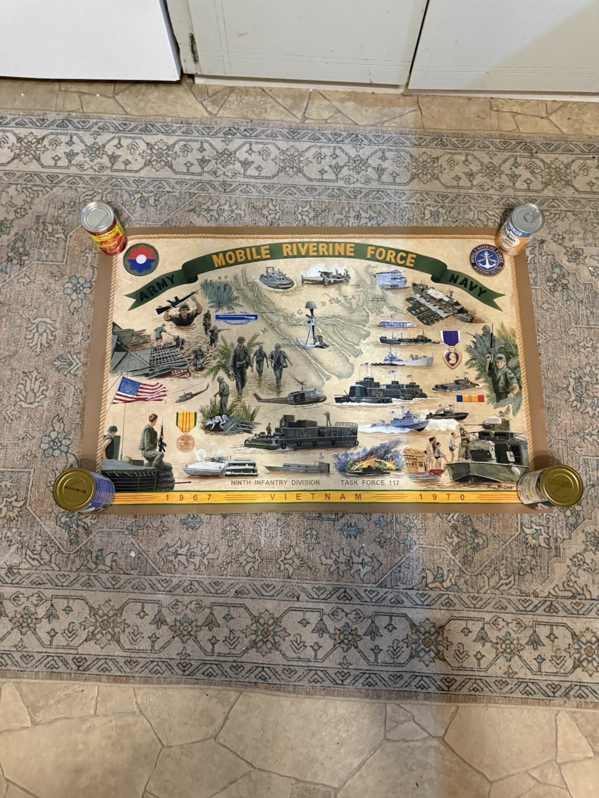 Vintage 1999 Tom Nielsen Vietnam Poster Army Navy Mobile Riverine Force 36 X 24” Vintage 1999 Tom Nielsen Vietnam Poster Army Navy Mobile Riverine Force 36 X 24”