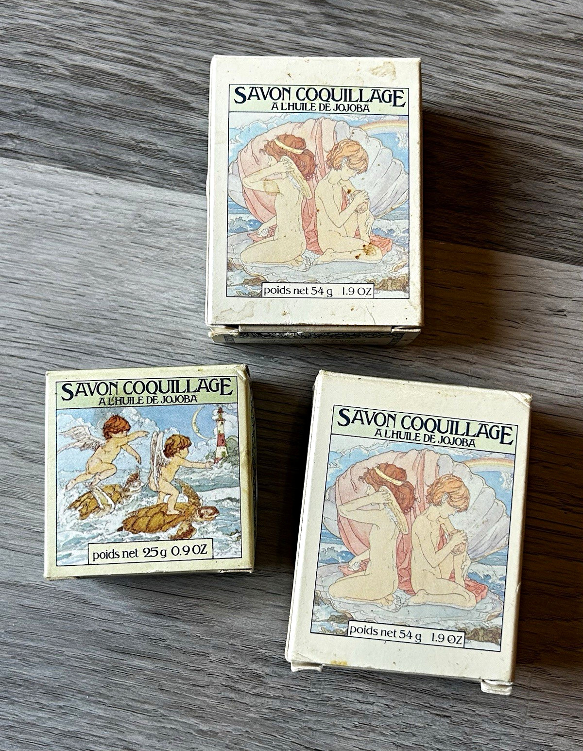 Vintage Crabtree & Evelyn Savon Coquillage Jojoba Soap Set of 3 Original Boxes