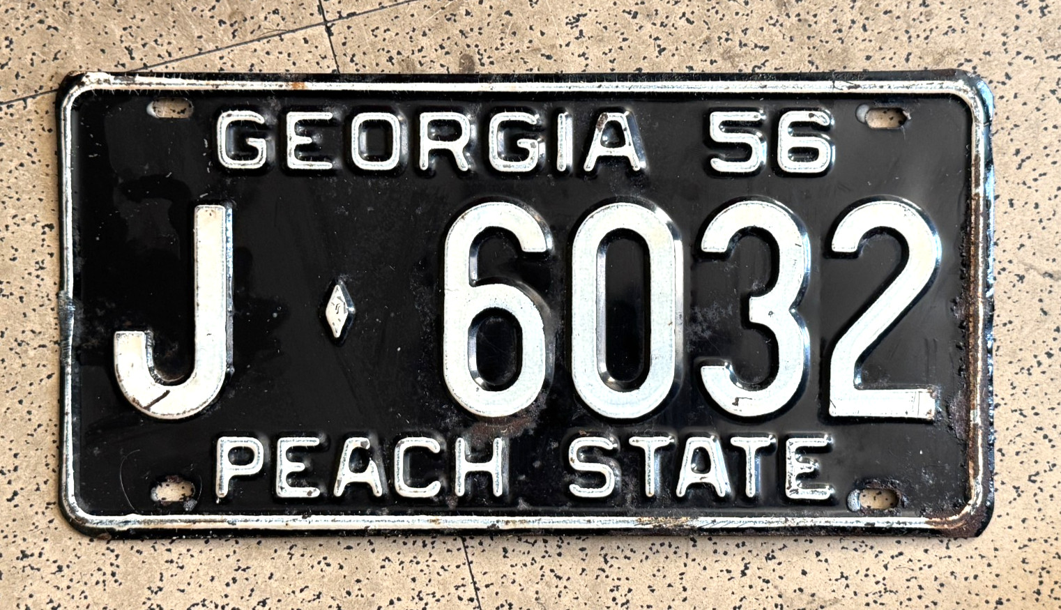 1956 GEORGIA license plate — ORIGINAL — BRILLIANT SUPER antique vintage car tag
