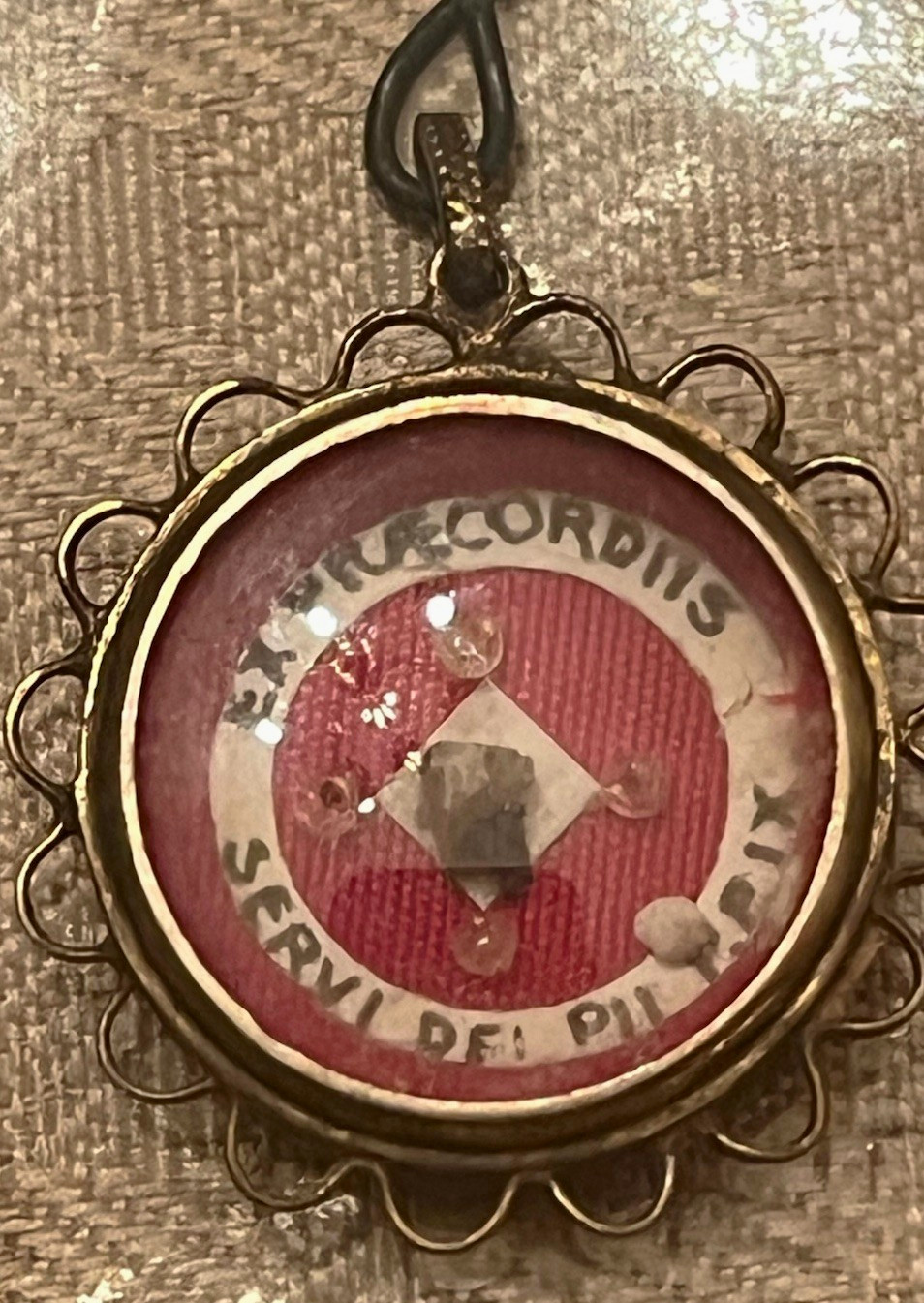 Antique 19th C. Catholic Reliquary Theca Locket - Pope Pius IX - Red Wax Seal⁠