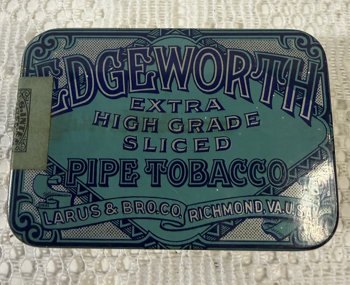 Tobacco Tin / EDGEWORTH Extra High Grade Pipe Tobacco / Larus & Bro Richmond VA
