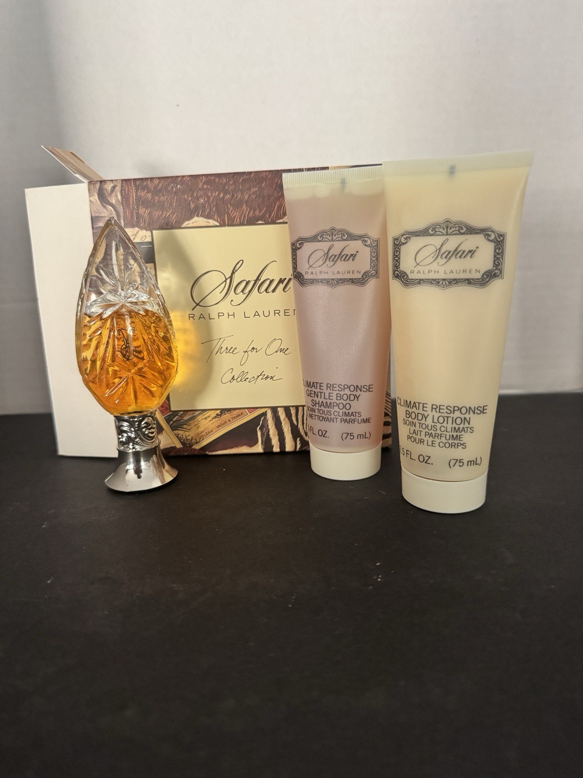 Vintage 1989 Ralph Lauren SAFARI Three For One Gift Set Women COSMAIR Spray
