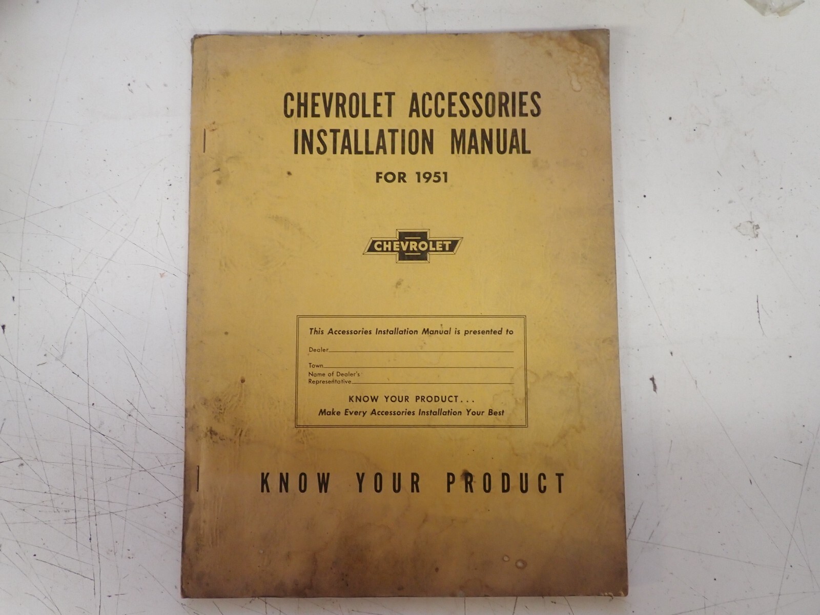 Original 1951 Chevrolet Car Pickup Dealership Accessories & Installation Manual