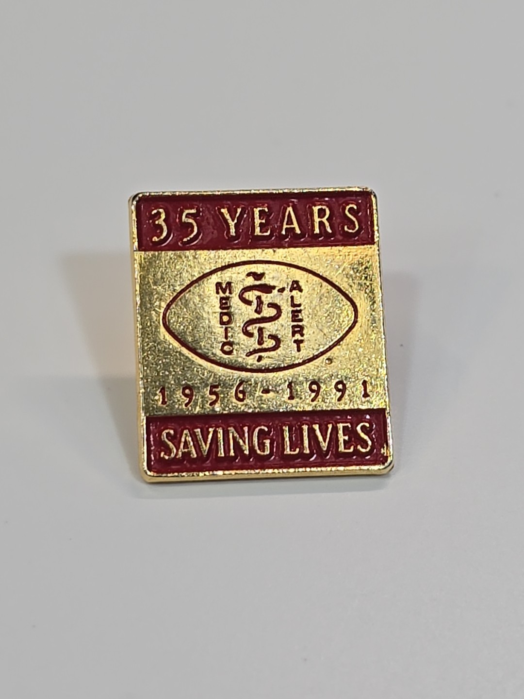 Medic Alert 35 Years of Saving Lives Souvenir Lapel Pin 1956-1991