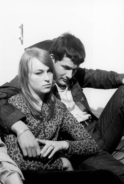 Portrait of a young British couple London 1960s Historic 1960s Old Photo