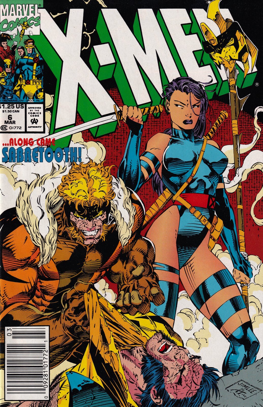 X-Men #6 Newsstand Cover (1991-2001) Marvel Comics