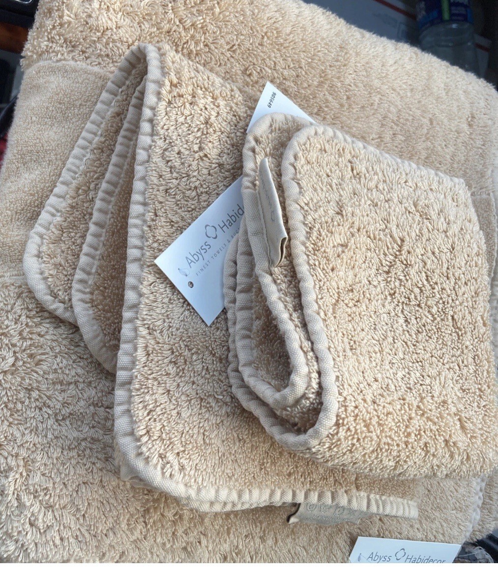 3 Abyss Habidecor 100% egyption cotton Sand  Luxury Bath Hand Towels Portugal