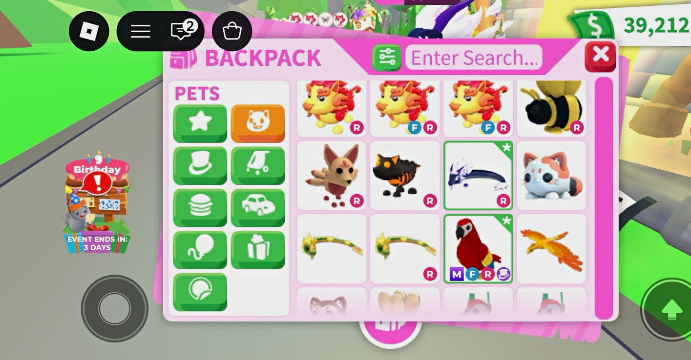 Adopt Me Mega Fly Ride Parrot Pet (MFR) Friend 0 ID 17 Virtual Item