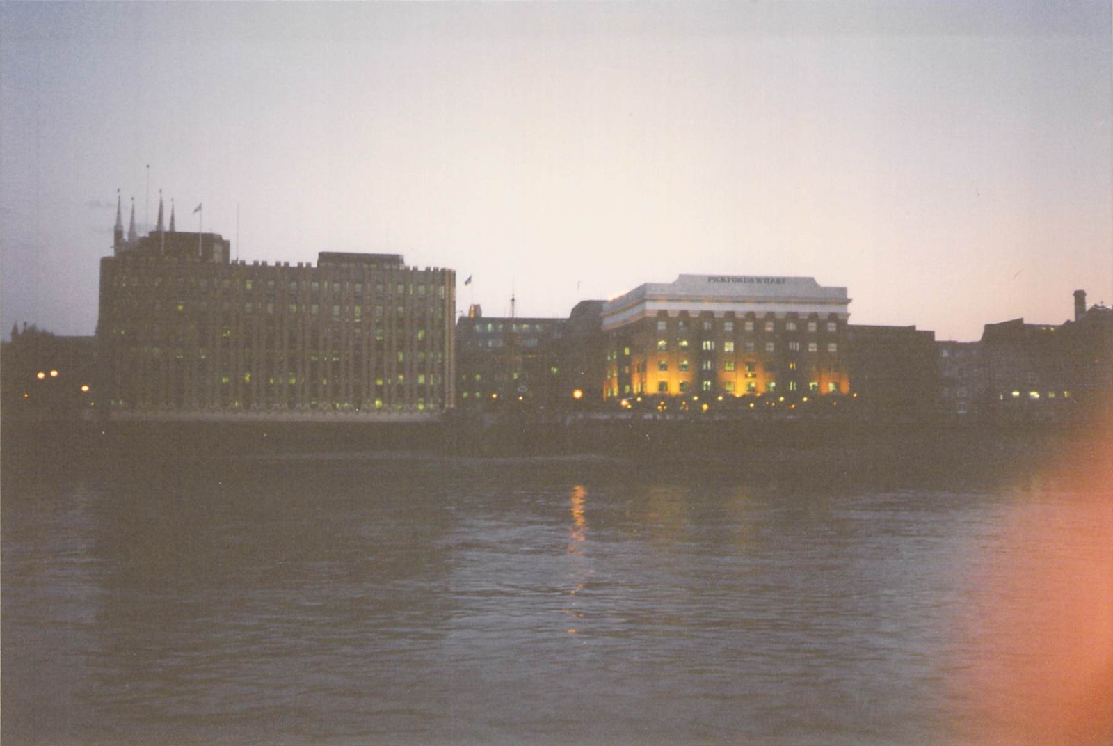 Vtg Photo London Pickfords Wharf River Thames Evening Cityscape Lights England Vtg Photo London Pickfords Wharf River Thames Evening Cityscape Lights England