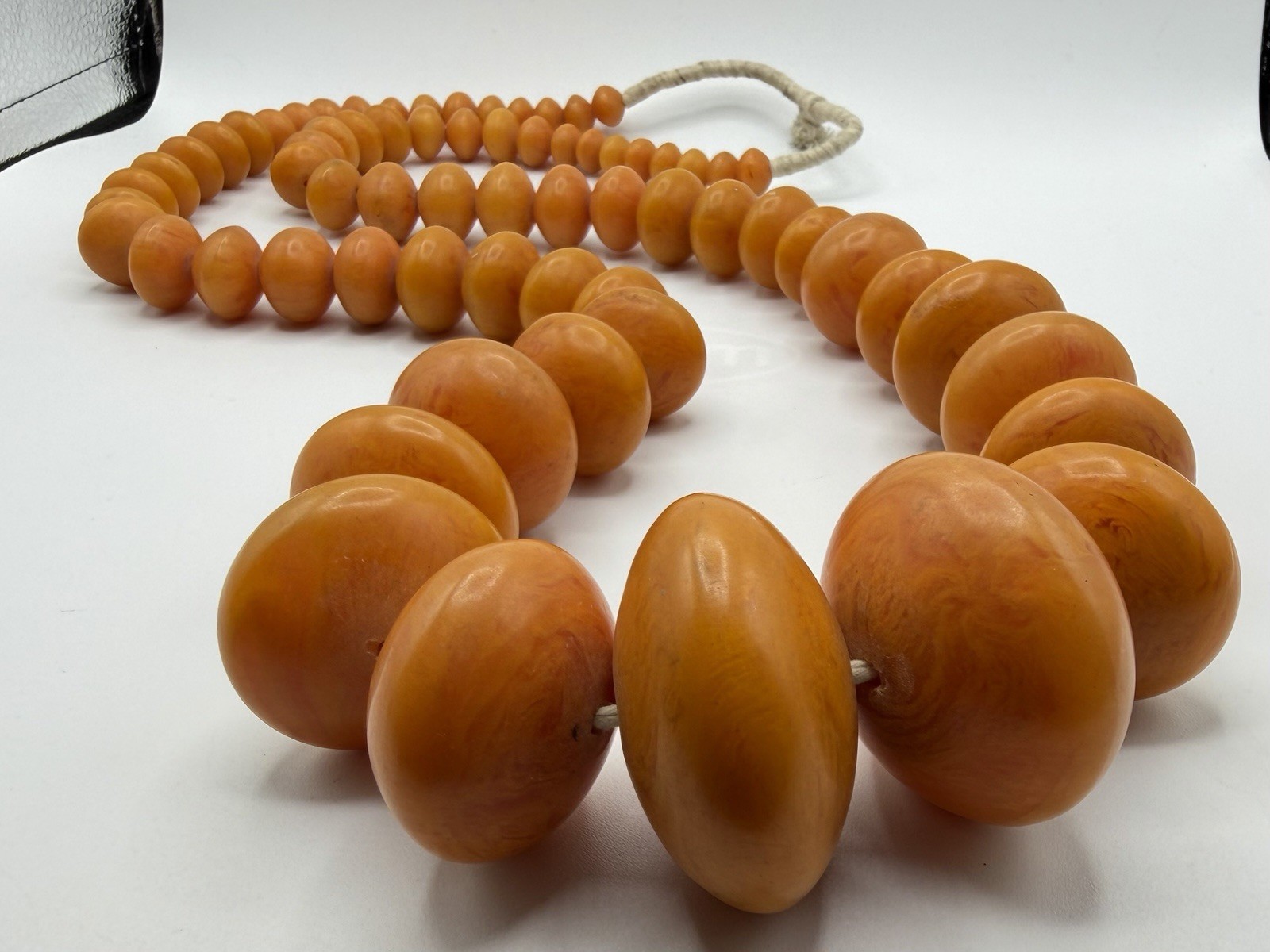 HUGE RARE ANTIQUE FAUX AMBER RESIN BEADS 540 Grams, WEST AFRICAN TRADE BEADS