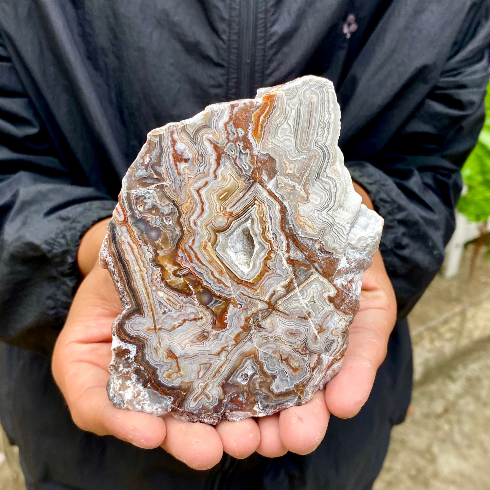 213G Natural Crazy Lace Agate Slab Polished Raw Mineral Specimen Crystal Healin