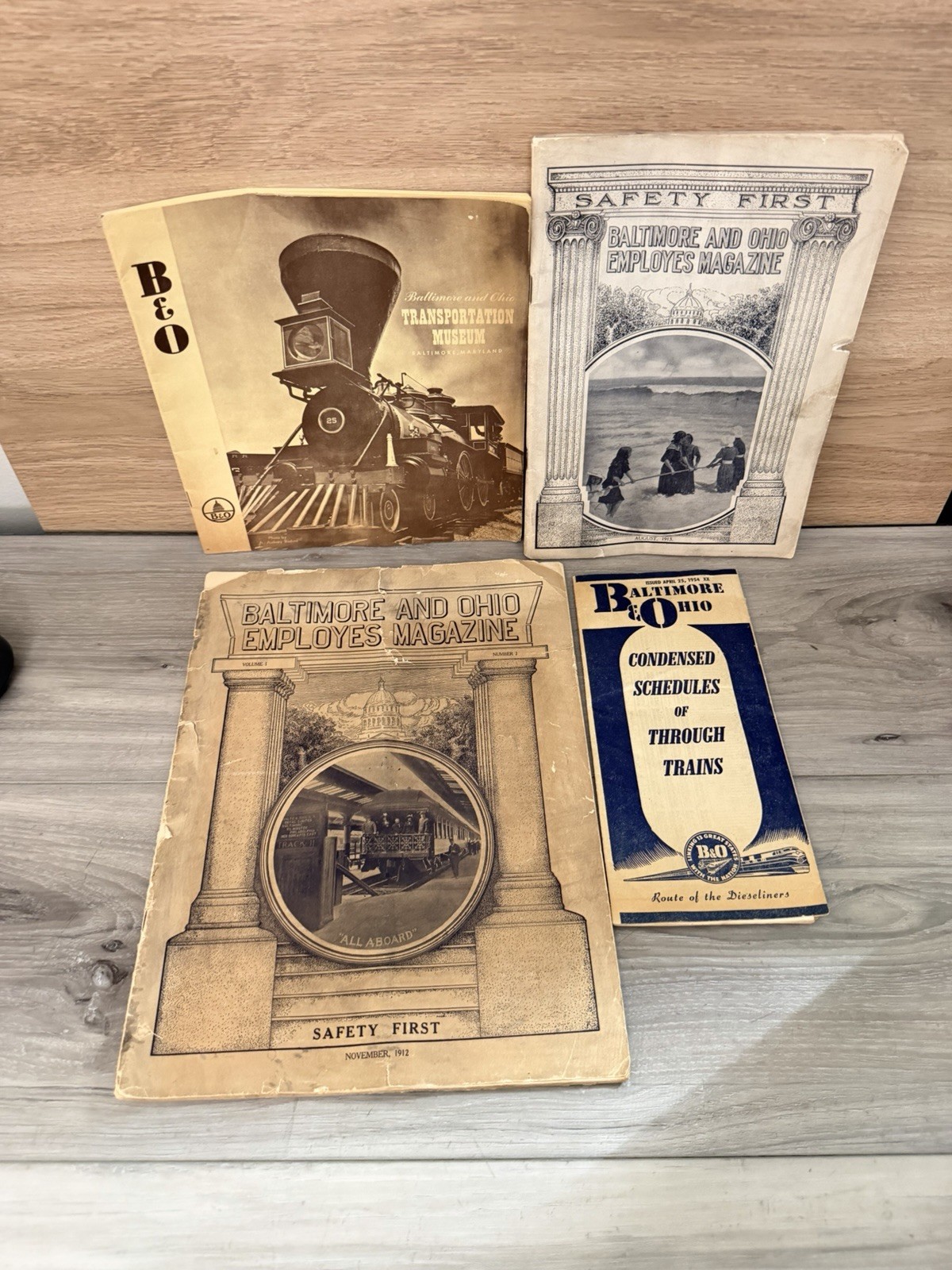 Vintage B&O Baltimore Ohio Railroad Ephemera Lot 1912 1913 1954 Magazines
