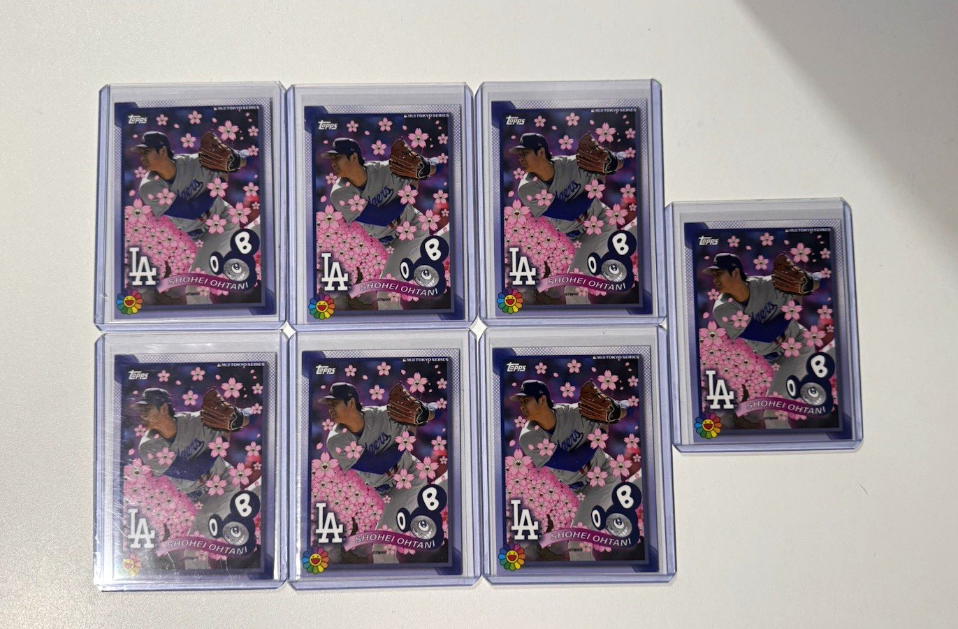2025 Topps Tokyo Series Takashi Murakami #25 Shohei Ohtani Pitching 7 card lot