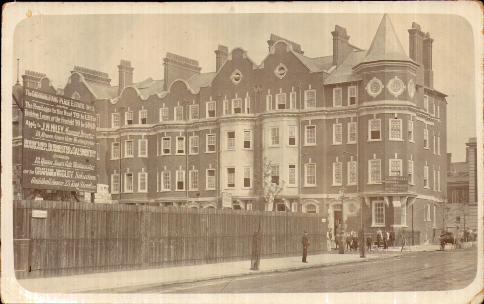 Kensington Sloane Avenue Draycott Place London UK Postcard. 1900s RPPC Old UK
