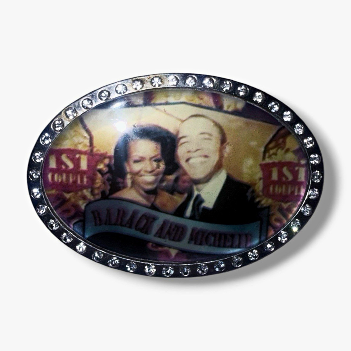 Barack & Michelle Obama Metal Belt Buckle Barack & Michelle Obama Metal Belt Buckle