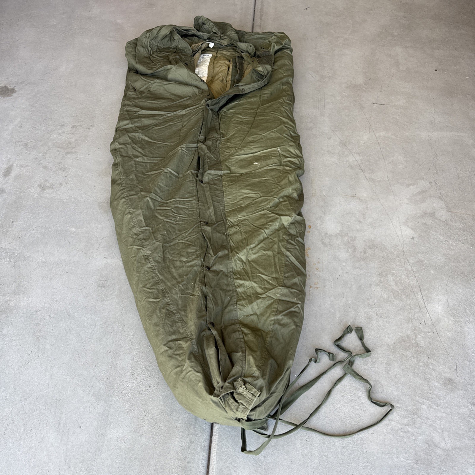 Vtg 1966 Army Mountain Mummy Sleeping Bag M-1949 Vietnam Down Feather M1945 Case
