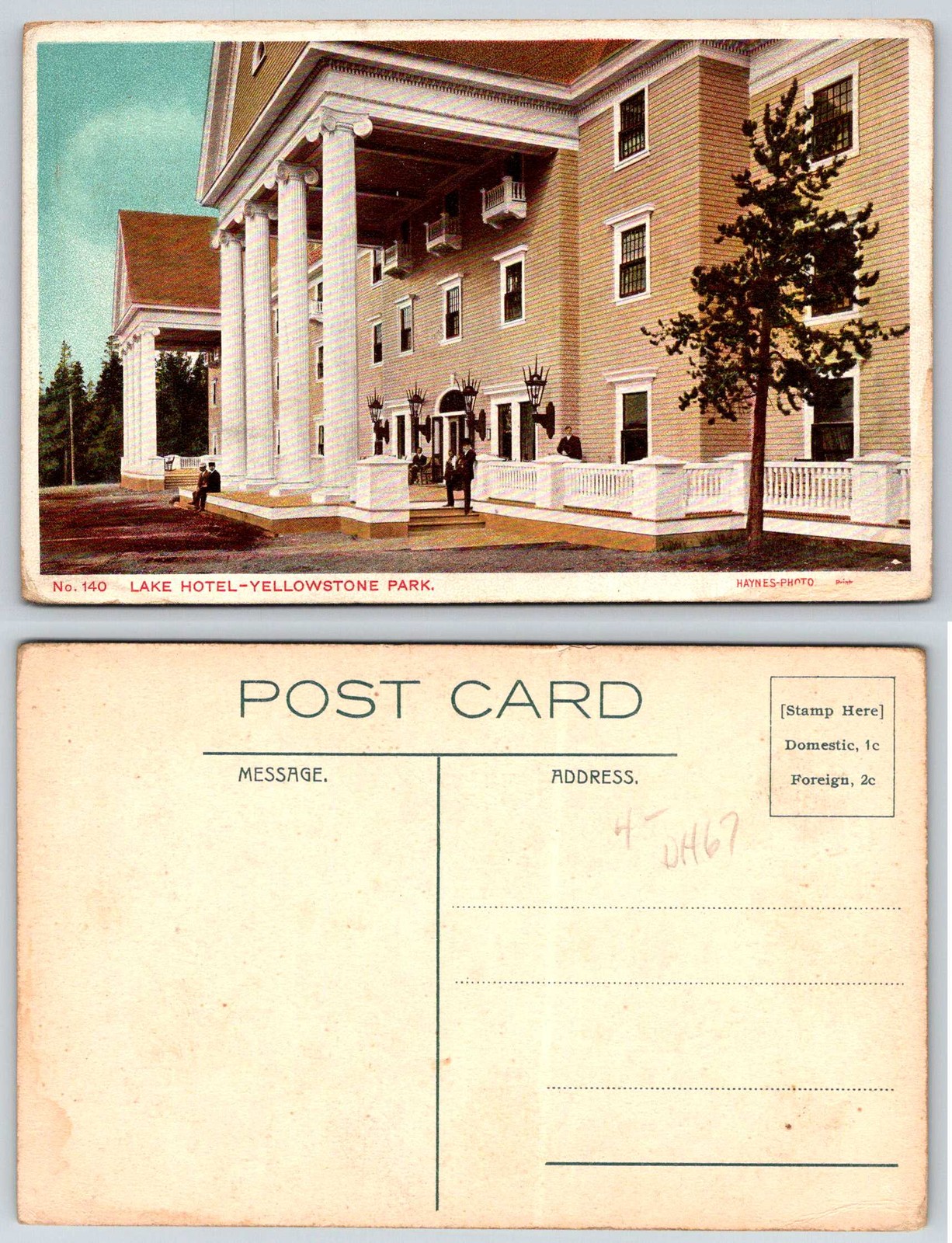 Yellowstone Lake Hotel Haynes Photo 140 Postcard AC18