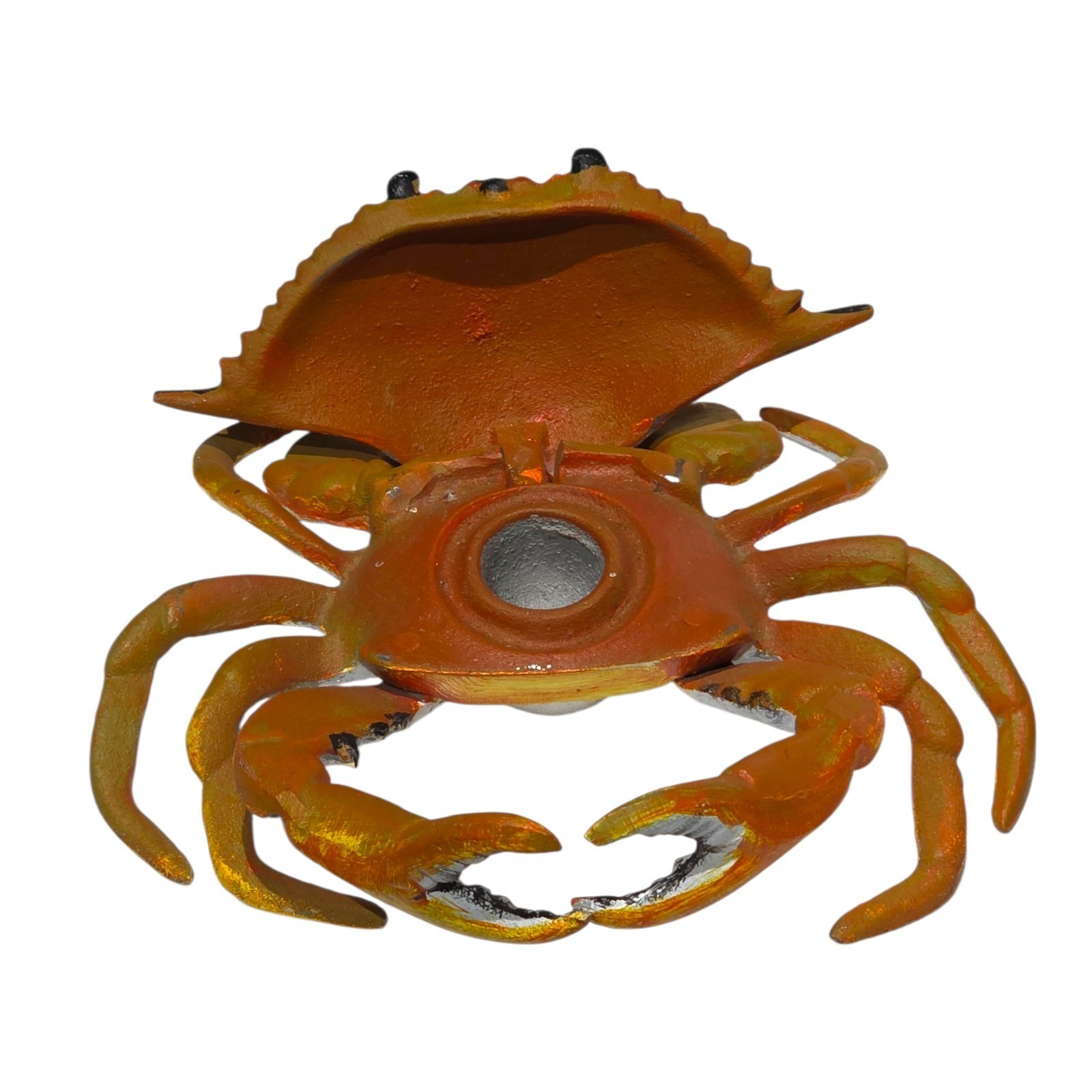 Vintage Cast Iron Crab Inkwell Figurine Hinged Lid Novelty Ashtray Snuffer
