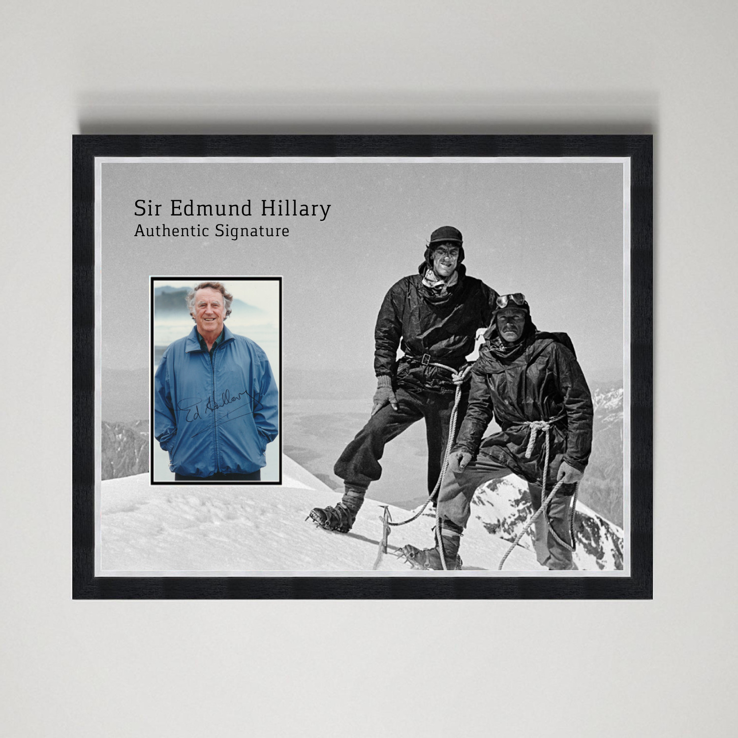 Sir Edmund Hillary - Legendary Mt. Everest Climber Signed Authentic Framed