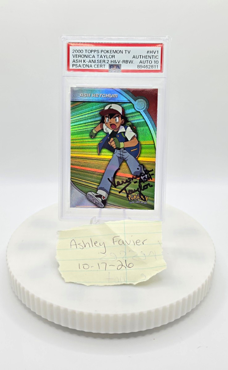 Topps 2000 Pokémon TV Ash Ketchum HV1 Veronica Taylor Auto PSA/DNA 10