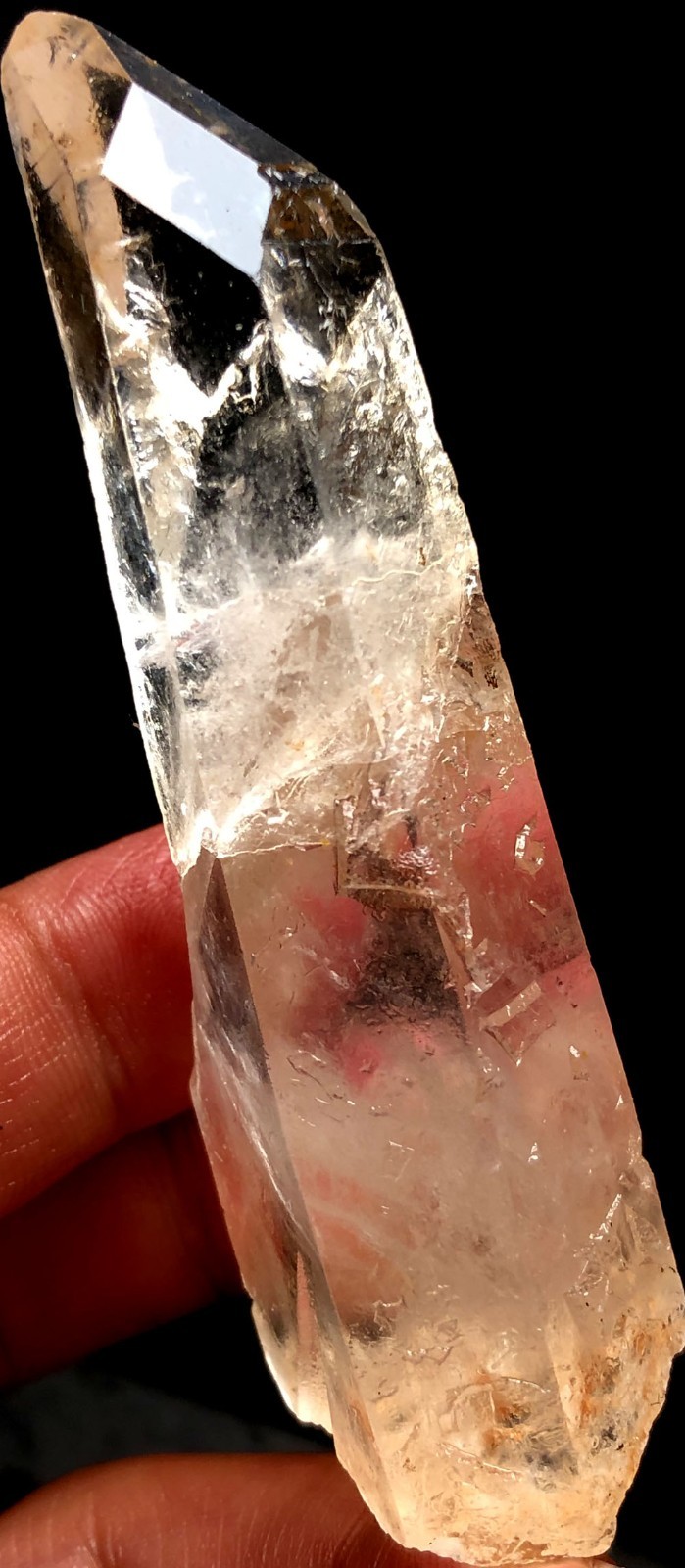 70g 1PC Himalayan RARE RAW Natural Lemurian Quartz Lemuria Crystal Point  u147