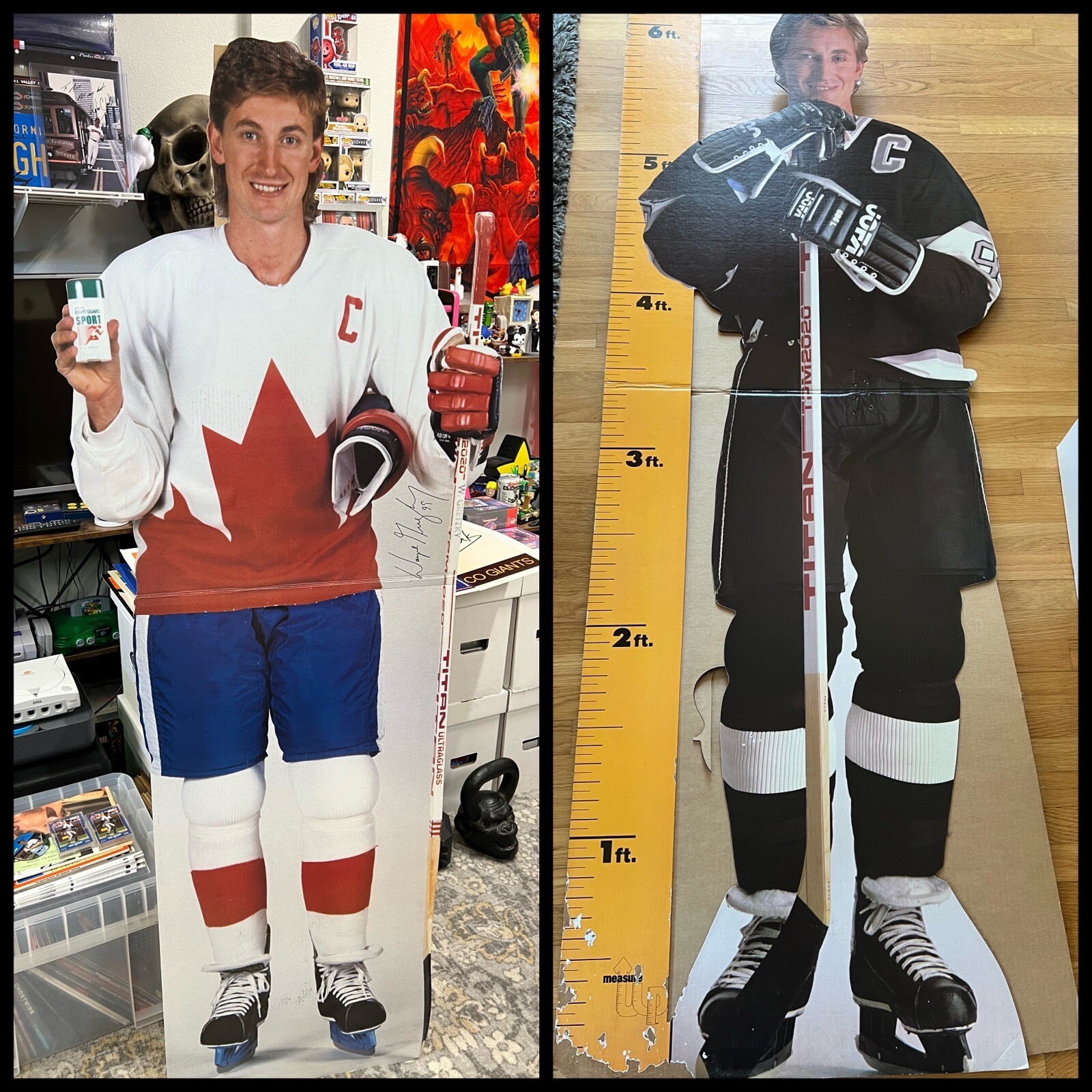 1980s-90s Wayne Gretzky Life Size Cardboard Stand Up Display Lot of 2 Gillette