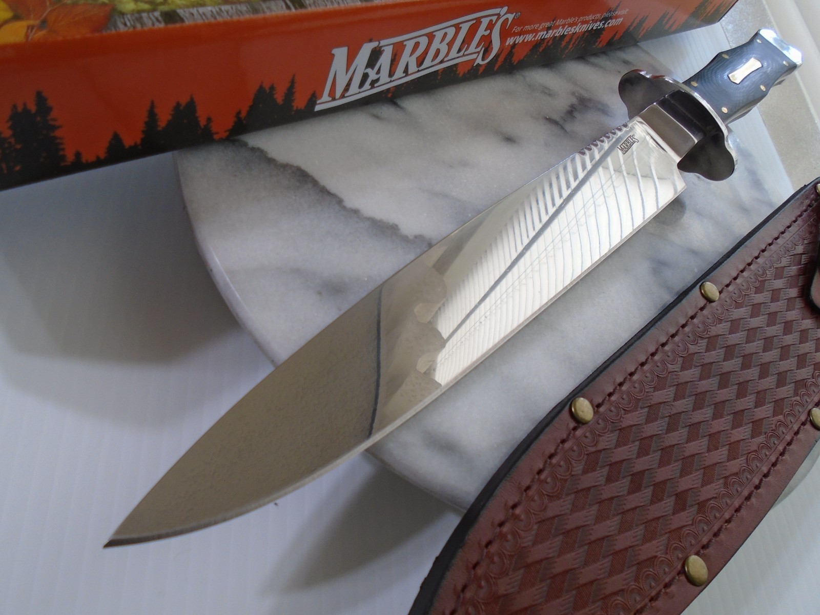 Marbles Premium Texas Toothpick Bowie Hunter Knife Full Tang Fixed Blade Micarta