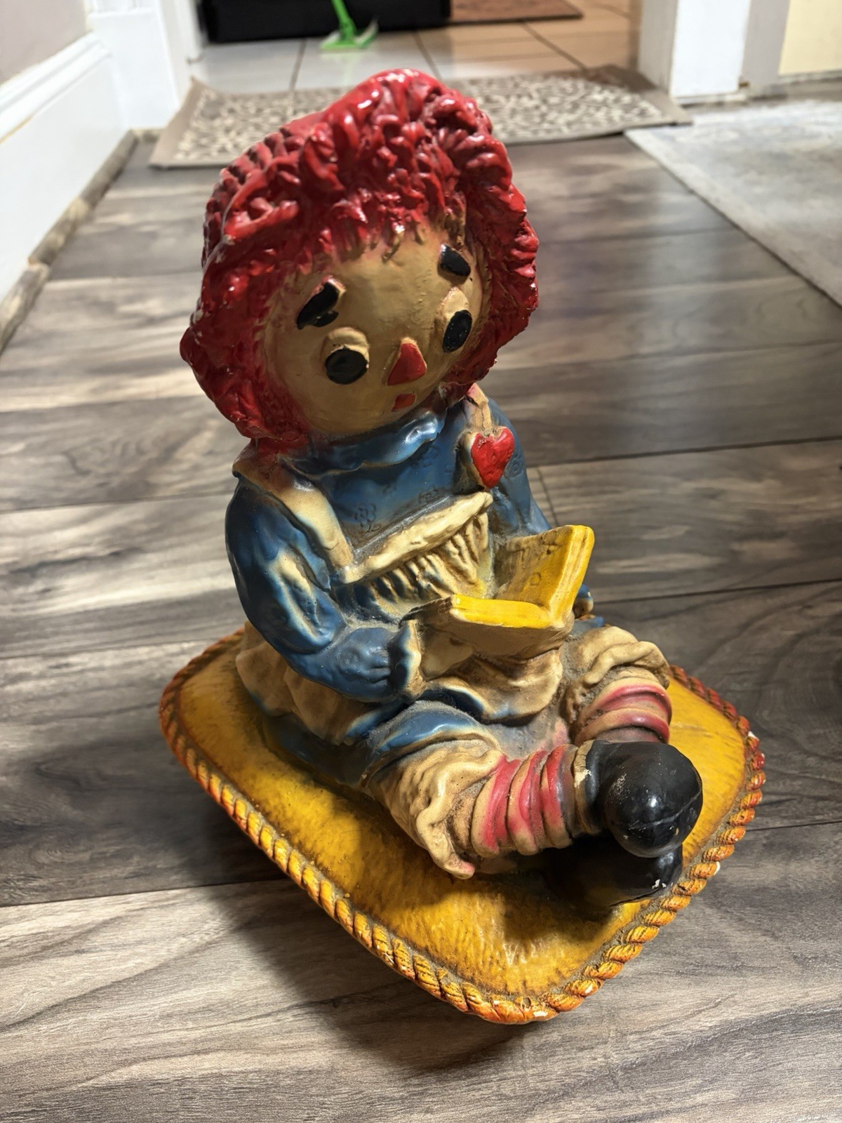 Rare Vintage 1973 Raggedy Ann & Andy Ball Chalkware Hydro Craft Room Decor 12”