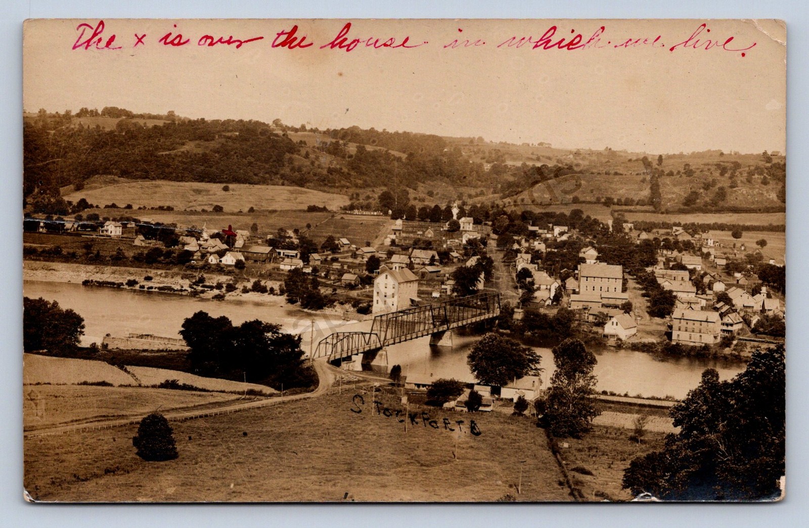 J87/ Stockport Ohio RPPC Postcard c1910 Morgan Co Mill Bridge River 1669