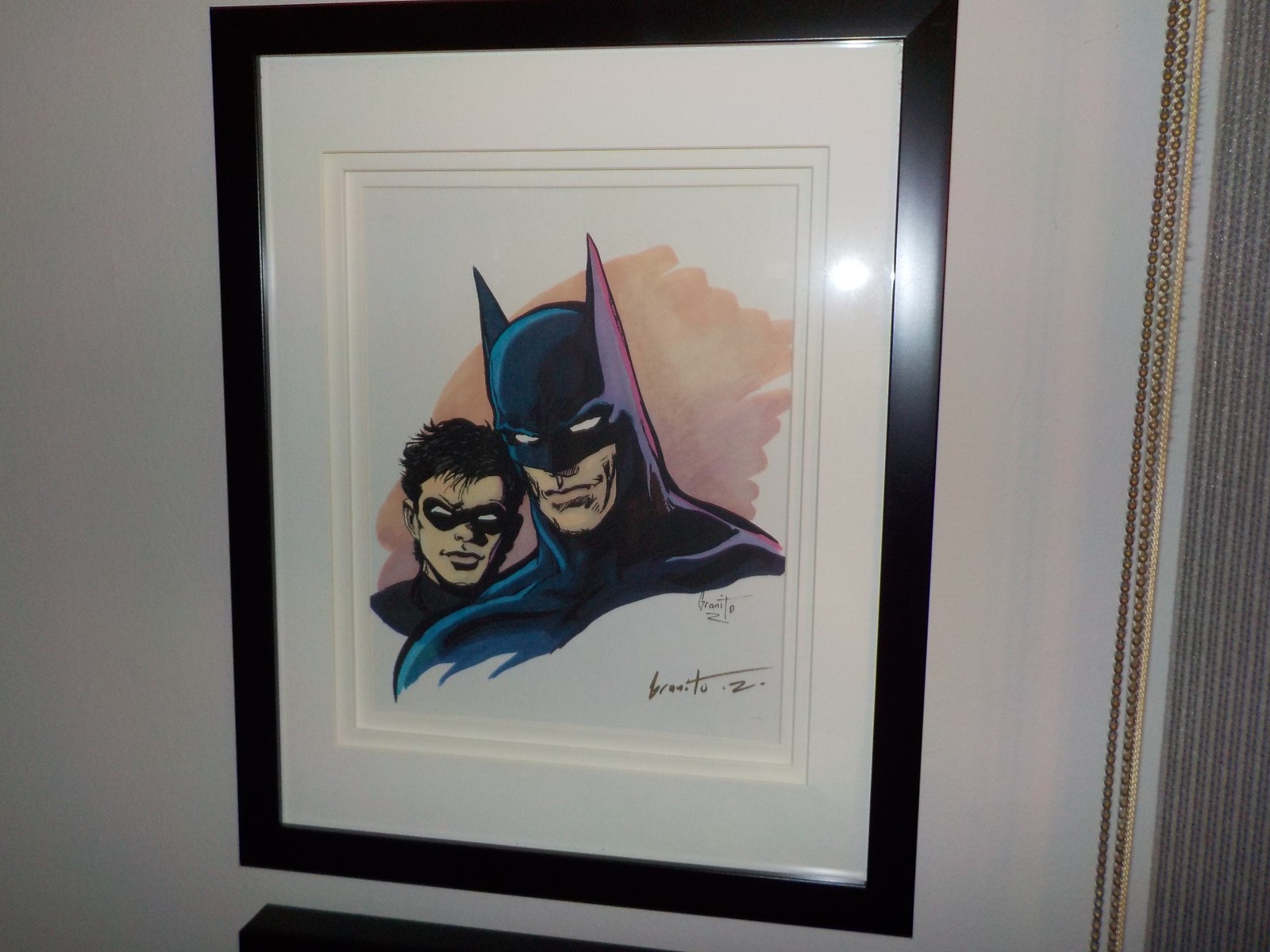 batman framed picture by artist  GRANITO Z   12 x 15  black frame