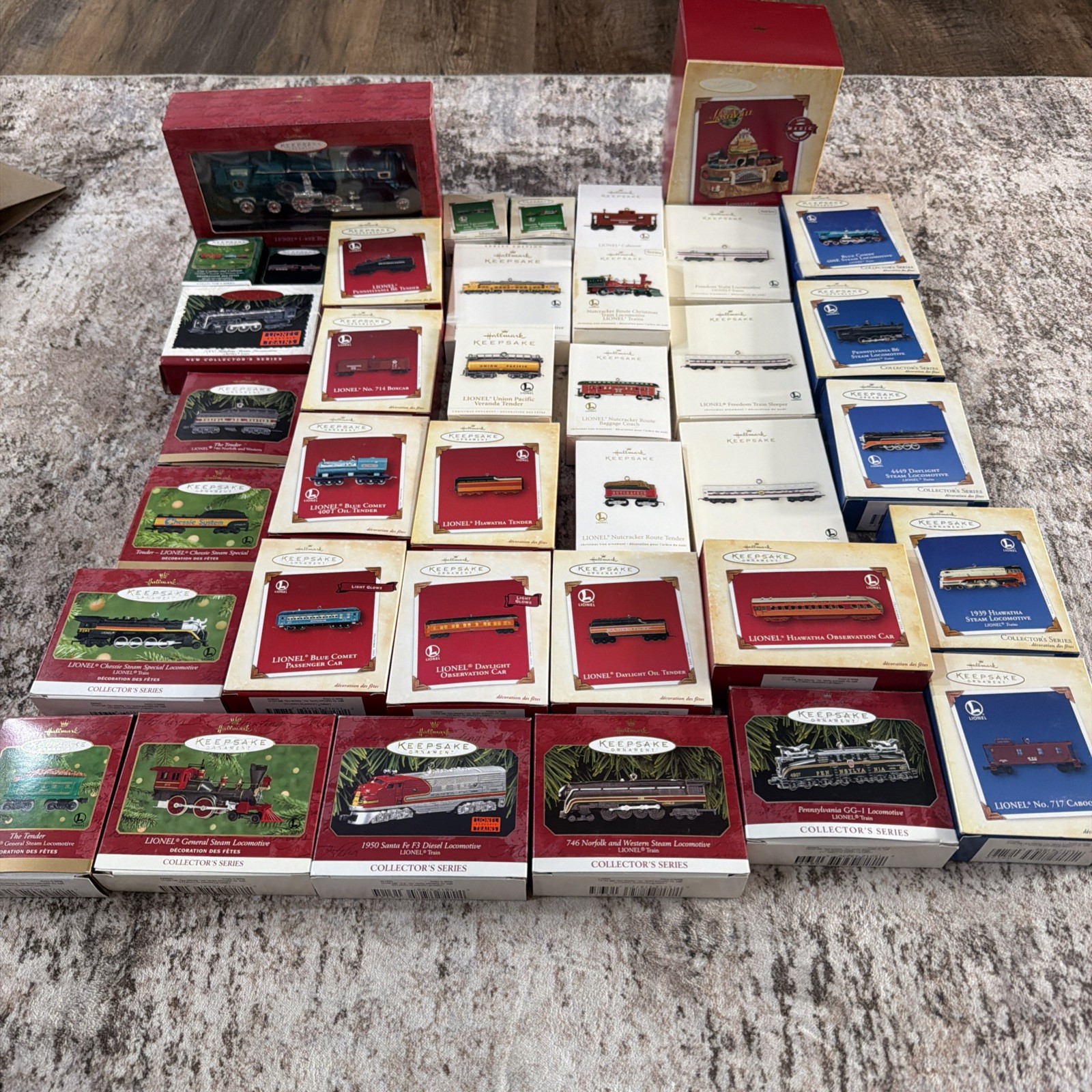 Hallmark Keepsake Lionel Train Ornaments Lot 37 pieces Boxes Christmas