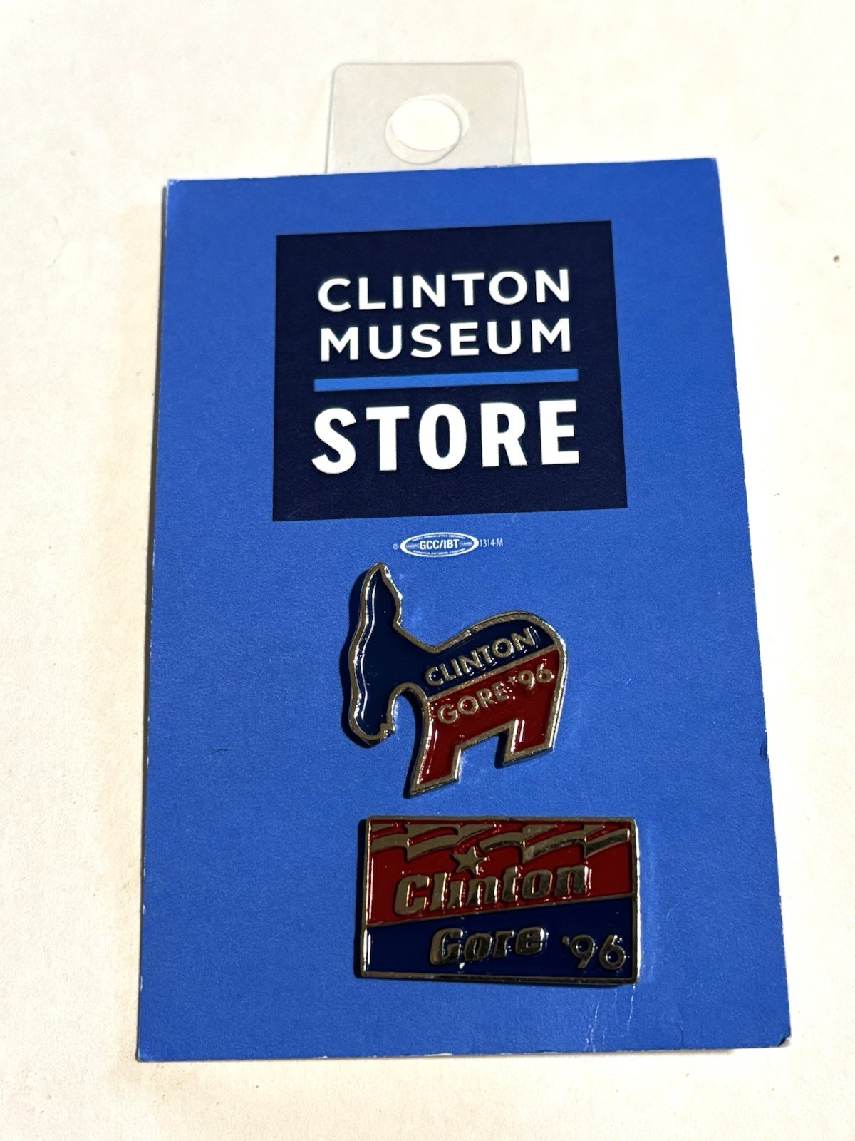 Clinton Gore 96 Campaign Pin Set 2 Clinton Presidential Museum Store Sealed