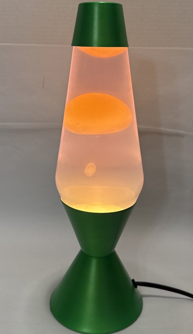 16-inch Electric Corded Lava Lamp Green Base /Pinkish liquid
